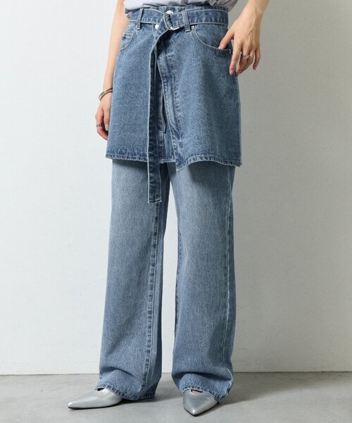 COLONY 2139(コロニートゥーワンスリーナイン)の「ストレートデニムパンツ(デニムパンツ・レディース・ネイビー/ブルー/サックスブルー・SHORT/LARGE/MEDIUM/SMALL)」の13枚目の写真