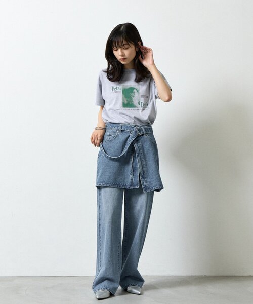 COLONY 2139(コロニートゥーワンスリーナイン)の「ストレートデニムパンツ(デニムパンツ・レディース・ネイビー/ブルー/サックスブルー・SHORT/LARGE/MEDIUM/SMALL)」の14枚目の写真
