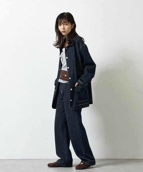COLONY 2139(コロニートゥーワンスリーナイン)の「ストレートデニムパンツ(デニムパンツ・レディース・ネイビー/ブルー/サックスブルー・SHORT/LARGE/MEDIUM/SMALL)」の21枚目の写真