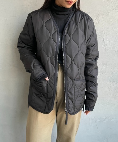 軍裝V領鋪棉羽絨外套