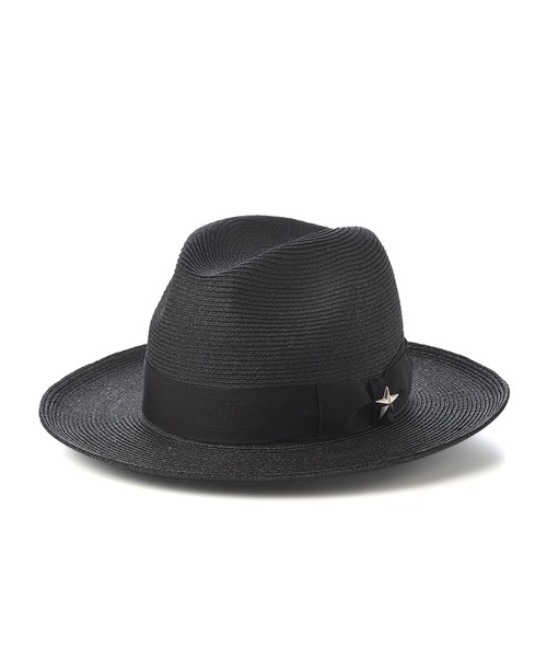 schott(ショット)の「Schott-One Ster Raffia Hat(ハット・メンズ・ブラック・FREE)」の2枚目の写真