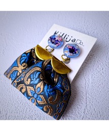 【Willija】金属アレルギー対応《Asian flower》一点物2wayイヤリング(MA)