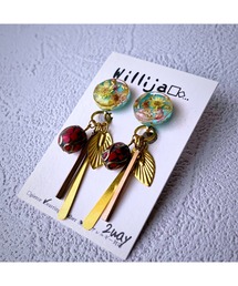 【Willija】金属アレルギー対応《Asian flower》一点物2wayイヤリング(MA)
