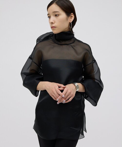 Whim Gazette（ウィムガゼット）の「サテンオーガンザボウタイブラウス（シャツ/ブラウス・レディース・ベージュ/ブラック/ピンク・FREE）」の17枚目の写真