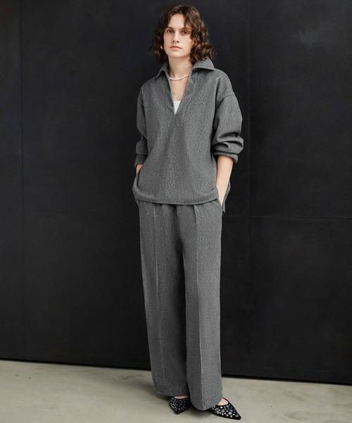 ELFRANK(エルフランク)の「【2026AW】【セットアップ可能】【S~Lサイズ展開】ウールライクセンタープレスストレートパンツ 洗える《着用動画あり》(その他パンツ・レディース・キャメル/ネイビー/グレー・S/M/L)」の1枚目の写真