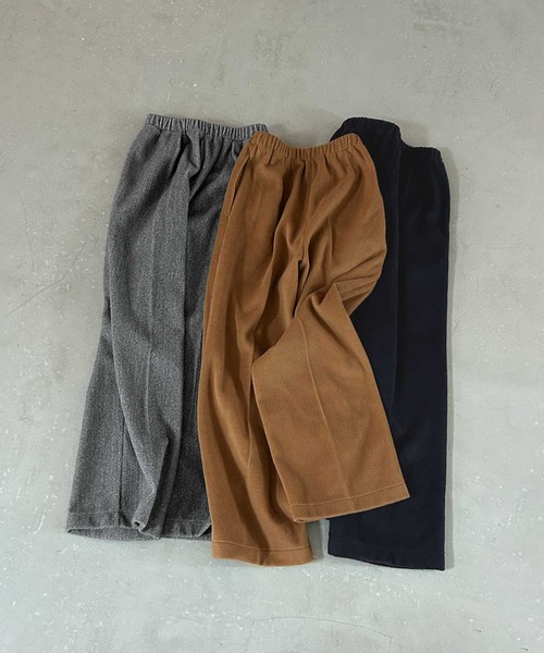 ELFRANK(エルフランク)の「【2026AW】【セットアップ可能】【S~Lサイズ展開】ウールライクセンタープレスストレートパンツ 洗える《着用動画あり》(その他パンツ・レディース・キャメル/ネイビー/グレー・S/M/L)」の4枚目の写真