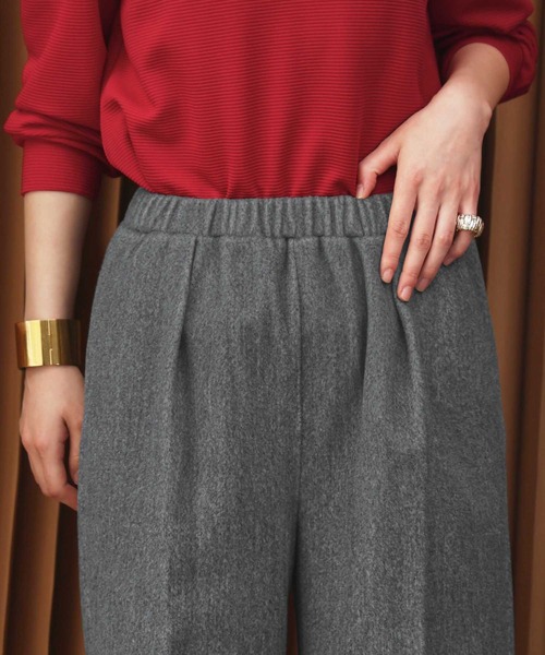 ELFRANK(エルフランク)の「【2026AW】【セットアップ可能】【S~Lサイズ展開】ウールライクセンタープレスストレートパンツ 洗える《着用動画あり》(その他パンツ・レディース・キャメル/ネイビー/グレー・S/M/L)」の5枚目の写真