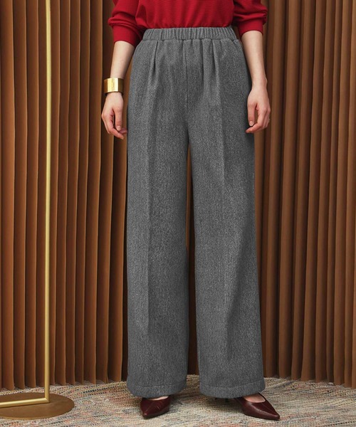 ELFRANK(エルフランク)の「【2026AW】【セットアップ可能】【S~Lサイズ展開】ウールライクセンタープレスストレートパンツ 洗える《着用動画あり》(その他パンツ・レディース・キャメル/ネイビー/グレー・S/M/L)」の7枚目の写真