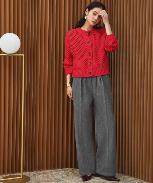 ELFRANK(エルフランク)の「【2026AW】【セットアップ可能】【S~Lサイズ展開】ウールライクセンタープレスストレートパンツ 洗える《着用動画あり》(その他パンツ・レディース・キャメル/ネイビー/グレー・S/M/L)」の10枚目の写真