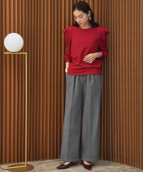 ELFRANK(エルフランク)の「【2026AW】【セットアップ可能】【S~Lサイズ展開】ウールライクセンタープレスストレートパンツ 洗える《着用動画あり》(その他パンツ・レディース・キャメル/ネイビー/グレー・S/M/L)」の11枚目の写真