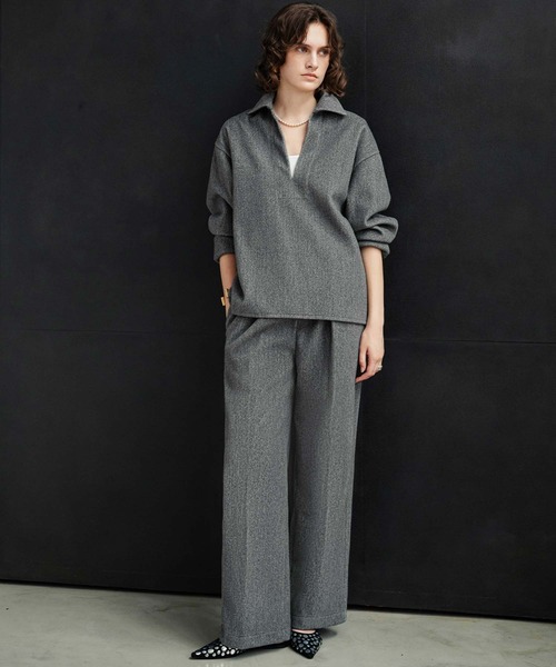 ELFRANK(エルフランク)の「【2026AW】【セットアップ可能】【S~Lサイズ展開】ウールライクセンタープレスストレートパンツ 洗える《着用動画あり》(その他パンツ・レディース・キャメル/ネイビー/グレー・S/M/L)」の12枚目の写真