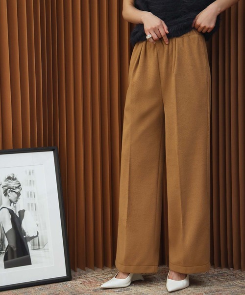ELFRANK(エルフランク)の「【2026AW】【セットアップ可能】【S~Lサイズ展開】ウールライクセンタープレスストレートパンツ 洗える《着用動画あり》(その他パンツ・レディース・キャメル/ネイビー/グレー・S/M/L)」の14枚目の写真