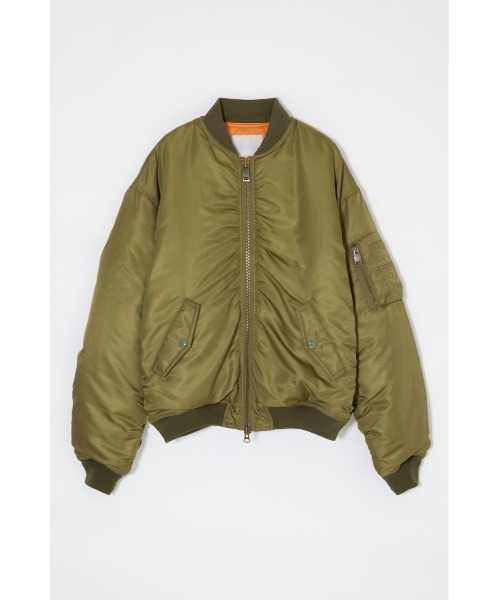 MOUSSY(マウジー)の「【26年AW新作】GATHER NYLON MA-1(ブルゾン・レディース・ブラウン/ライトブラック/アイボリー/カーキ・1/2)」の4枚目の写真