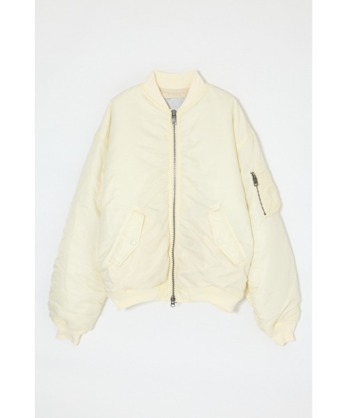 MOUSSY(マウジー)の「【26年AW新作】GATHER NYLON MA-1(ブルゾン・レディース・ブラウン/ライトブラック/アイボリー/カーキ・1/2)」の7枚目の写真