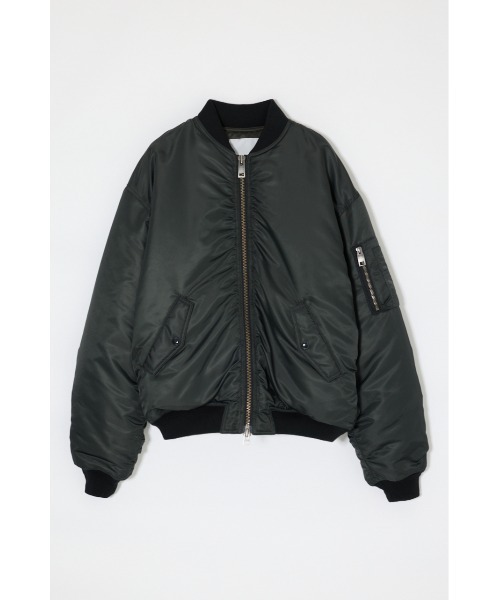 MOUSSY(マウジー)の「【26年AW新作】GATHER NYLON MA-1(ブルゾン・レディース・ブラウン/ライトブラック/アイボリー/カーキ・1/2)」の11枚目の写真