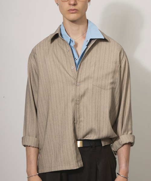 Adoon plain(アドーンプレーン)の「ASSORTED BASIC LONG SLEEVE SHIRT / アソートベーシックロングスリーブシャツ(シャツ/ブラウス・メンズ・チャコールグレー/ブラック/ベージュ・MEDIUM/LARGE)」の3枚目の写真