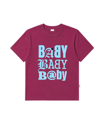 BABYプリントオーバーサイズ半袖Tシャツマゼンタ