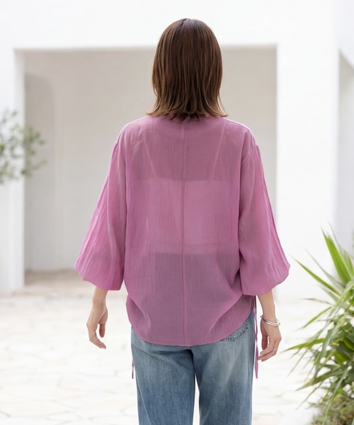 STYLE DELI(スタイルデリ)の「【selection】温度調節に便利なシアーシフォンブラウス(シャツ/ブラウス・レディース・ブラック・FREE)」の10枚目の写真