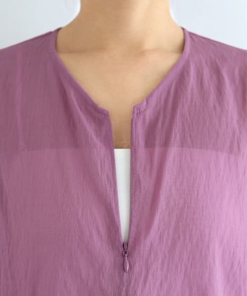 STYLE DELI(スタイルデリ)の「【selection】温度調節に便利なシアーシフォンブラウス(シャツ/ブラウス・レディース・ブラック・FREE)」の18枚目の写真