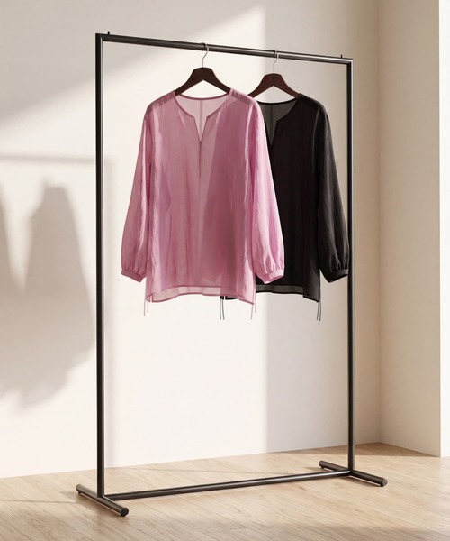 STYLE DELI(スタイルデリ)の「【selection】温度調節に便利なシアーシフォンブラウス(シャツ/ブラウス・レディース・ブラック・FREE)」の6枚目の写真