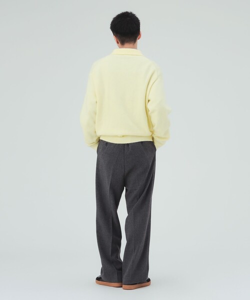 BEAMS HEART(ビームスハート)の「ウールライク 2タック ワイド スラックス(チノパンツ・メンズ・チャコールグレー/ブラック・MEDIUM/LARGE/SMALL)」の4枚目の写真