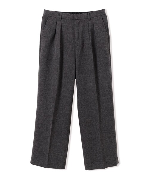 BEAMS HEART(ビームスハート)の「ウールライク 2タック ワイド スラックス(チノパンツ・メンズ・チャコールグレー/ブラック・MEDIUM/LARGE/SMALL)」の5枚目の写真