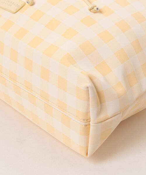 VIBGYOR（ヴィブジョー）の「Mignonjour/くしゅくしゅチェック柄巾着バッグ M2963（ショルダーバッグ・レディース・パープル/イエロー・FREE）」の4枚目の写真
