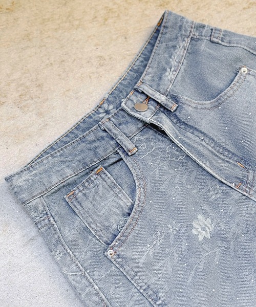 Jewelobe（ジュエローブ）の「ラインストーン付き 花柄ワイドデニムパンツ（デニムパンツ・レディース・ブルー・S/M）」の18枚目の写真