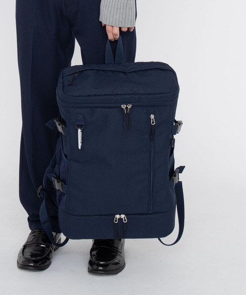 WEGO(ウィゴー)の「WEGO/スクールデイリースクエアリュック(バックパック/リュック・レディース・その他1/ブラック/ネイビー・FREE)」の3枚目の写真