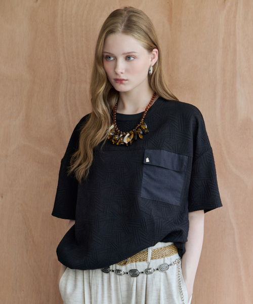 M.GRAF(エム・グラフ)の「エンボポケットストリングルーズフィット半袖Tシャツ(Tシャツ/カットソー・レディース・ホワイト・FREE)」の2枚目の写真