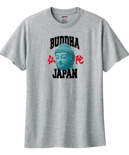 NIPOP(ニポップ)の「NIPOP(ニポップ) 半袖Tシャツ 仏陀 和 ロゴ イラスト プリント インバウンド お土産 カットソー メンズ ユニセックス(Tシャツ/カットソー・メンズ・ブラック/ホワイト/ヘザーグレー・S/XL/L/M/XS)」の3枚目の写真