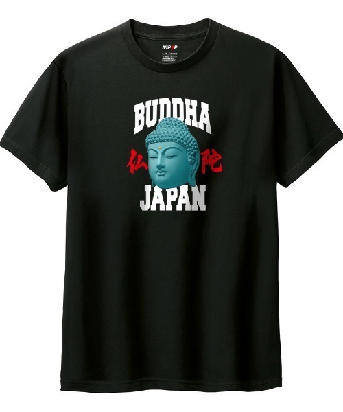NIPOP(ニポップ)の「NIPOP(ニポップ) 半袖Tシャツ 仏陀 和 ロゴ イラスト プリント インバウンド お土産 カットソー メンズ ユニセックス(Tシャツ/カットソー・メンズ・ブラック/ホワイト/ヘザーグレー・S/XL/L/M/XS)」の2枚目の写真