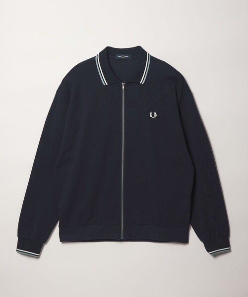 FRED PERRY(フレッドペリー)の「【別注】<FRED PERRY>ツインティップ ジップ ジャケット(カーディガン/ボレロ・メンズ・ネイビー/ダークブラウン・L/XL/M)」の1枚目の写真