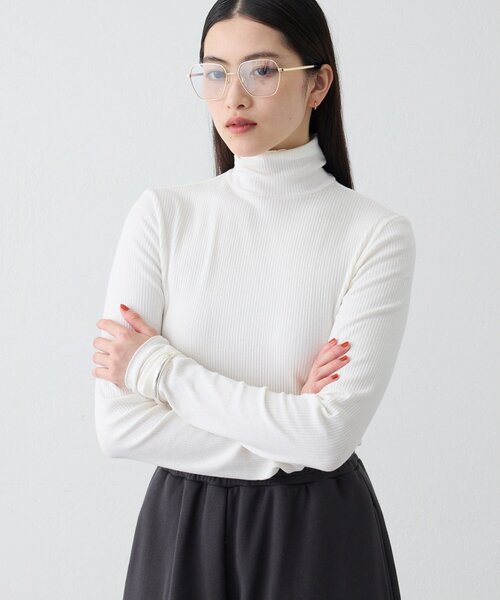 THE PAUSE(ザ ポーズ)の「<WEB限定>【THE PAUSE】ランダムテレコタートルプルオーバー(Tシャツ/カットソー・レディース・オフホワイト/ブラック・FREE)」の19枚目の写真