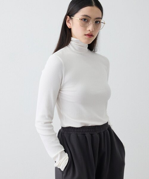 THE PAUSE(ザ ポーズ)の「<WEB限定>【THE PAUSE】ランダムテレコタートルプルオーバー(Tシャツ/カットソー・レディース・オフホワイト/ブラック・FREE)」の22枚目の写真
