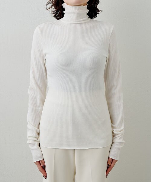 THE PAUSE(ザ ポーズ)の「<WEB限定>【THE PAUSE】ランダムテレコタートルプルオーバー(Tシャツ/カットソー・レディース・オフホワイト/ブラック・FREE)」の11枚目の写真