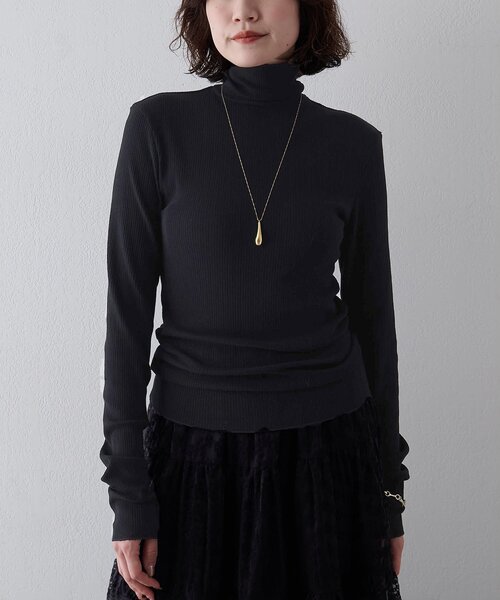 THE PAUSE(ザ ポーズ)の「<WEB限定>【THE PAUSE】ランダムテレコタートルプルオーバー(Tシャツ/カットソー・レディース・オフホワイト/ブラック・FREE)」の3枚目の写真