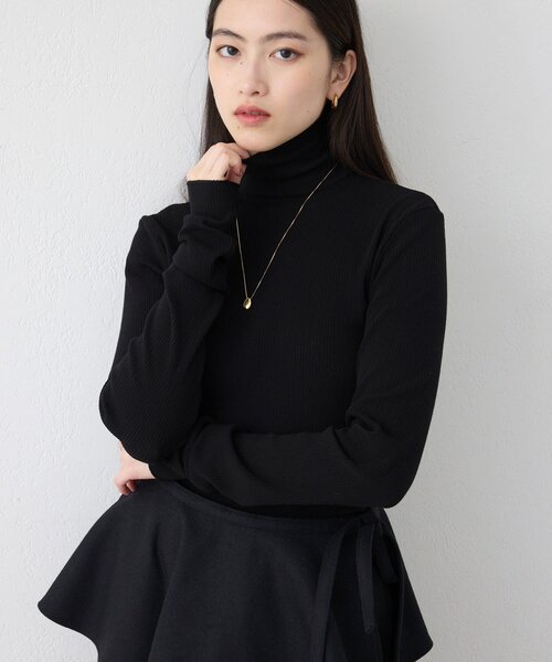 THE PAUSE(ザ ポーズ)の「<WEB限定>【THE PAUSE】ランダムテレコタートルプルオーバー(Tシャツ/カットソー・レディース・オフホワイト/ブラック・FREE)」の4枚目の写真