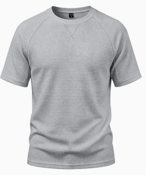 ampm(エーエムピーエム)の「韓国メンズ ワッフルTシャツ オーバーサイズ ラグラン 半袖 ストリート カジュアル(Tシャツ/カットソー・メンズ・ホワイト/ラベンダー/ベージュ/ライトブルー/ブラック/カーキ/ネイビー/ライトグリーン/グレー・SMALL/MEDIUM/LARGE/X-LARGE/XX-LARGE/XXX-LARGE)」の3枚目の写真