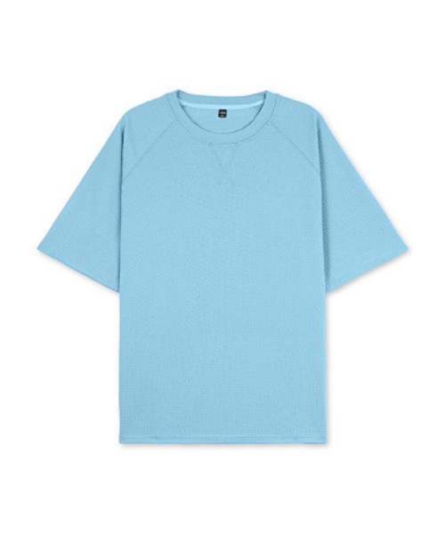ampm(エーエムピーエム)の「韓国メンズ ワッフルTシャツ オーバーサイズ ラグラン 半袖 ストリート カジュアル(Tシャツ/カットソー・メンズ・ホワイト/ラベンダー/ベージュ/ライトブルー/ブラック/カーキ/ネイビー/ライトグリーン/グレー・SMALL/MEDIUM/LARGE/X-LARGE/XX-LARGE/XXX-LARGE)」の15枚目の写真