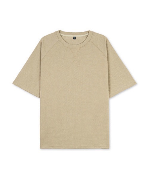 ampm(エーエムピーエム)の「韓国メンズ ワッフルTシャツ オーバーサイズ ラグラン 半袖 ストリート カジュアル(Tシャツ/カットソー・メンズ・ホワイト/ラベンダー/ベージュ/ライトブルー/ブラック/カーキ/ネイビー/ライトグリーン/グレー・SMALL/MEDIUM/LARGE/X-LARGE/XX-LARGE/XXX-LARGE)」の17枚目の写真
