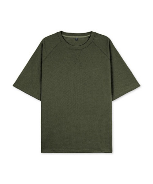 ampm(エーエムピーエム)の「韓国メンズ ワッフルTシャツ オーバーサイズ ラグラン 半袖 ストリート カジュアル(Tシャツ/カットソー・メンズ・ホワイト/ラベンダー/ベージュ/ライトブルー/ブラック/カーキ/ネイビー/ライトグリーン/グレー・SMALL/MEDIUM/LARGE/X-LARGE/XX-LARGE/XXX-LARGE)」の10枚目の写真