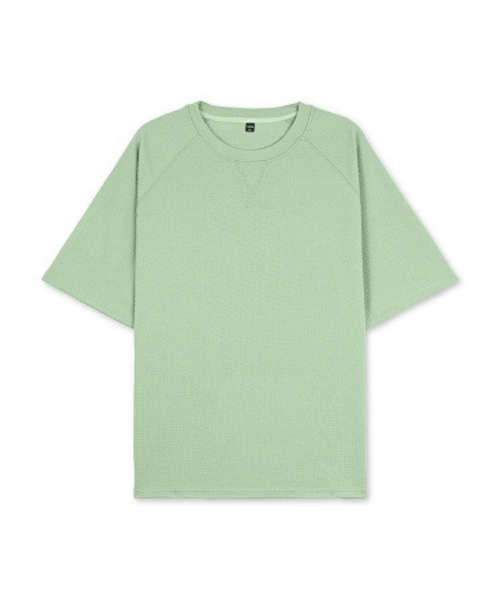 ampm(エーエムピーエム)の「韓国メンズ ワッフルTシャツ オーバーサイズ ラグラン 半袖 ストリート カジュアル(Tシャツ/カットソー・メンズ・ホワイト/ラベンダー/ベージュ/ライトブルー/ブラック/カーキ/ネイビー/ライトグリーン/グレー・SMALL/MEDIUM/LARGE/X-LARGE/XX-LARGE/XXX-LARGE)」の11枚目の写真