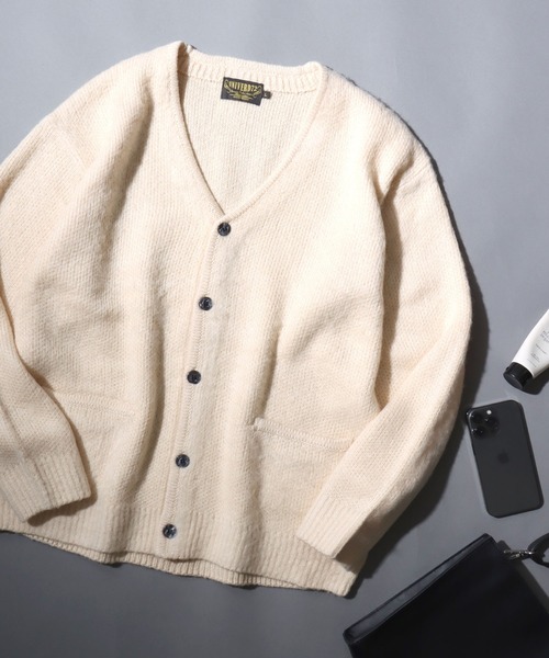 ANPAS(アンパス)の「【UNIVERD72】Mohair-Touch Cardigan /【ユニバード72】モヘアタッチカーディガン ニット ユニセックス メンズ レディース 起毛(カーディガン/ボレロ・メンズ・クリーム/ブラウン/ブラック/イエロー/ブルー/パープル/ピンク/ミント・M/L/XL)」の4枚目の写真
