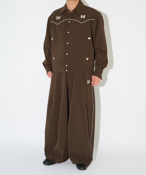 Needles(ニードルス)の「【Needles】別注 Piping Cowboy Jacket-Poly Double Cloth(その他アウター・メンズ・ブラウン/ブラック・S/M/L)」の10枚目の写真
