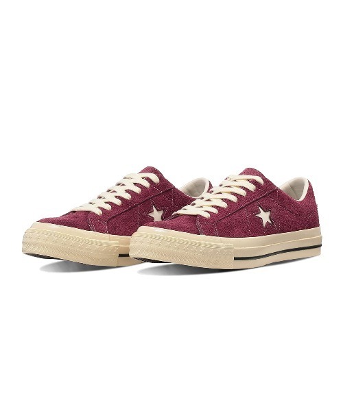 CONVERSE(コンバース)の「CONVERSE ONE STAR AGED SUEDE AG(コンバース ワンスター エイジド スエード AG)(スニーカー・メンズ・ブラック/ワイン系・23cm/23.5cm/24cm/24.5cm/28cm/25cm/29cm/25.5cm/26cm/26.5cm/27cm/27.5cm)」の2枚目の写真