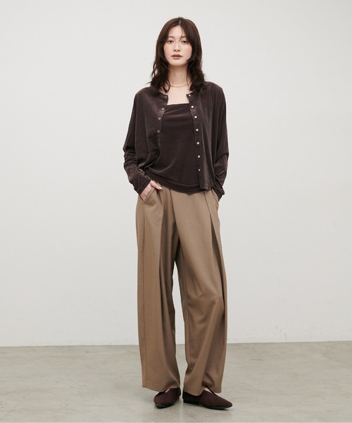 LARUTA(ラルータ)の「【LARUTA】ベロアショートカーディガン(カーディガン/ボレロ・レディース・ベージュ/ブラック/モカ/ボルドー・FREE)」の7枚目の写真