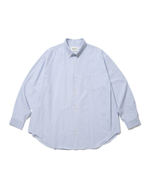Double Button Striped Shirt - Blue
