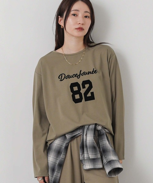 Gready Brilliant（グレディブリリアン）の「８２フロッキーロゴロンT（Tシャツ/カットソー・レディース・モカ/ブラック・FREE）」の2枚目の写真
