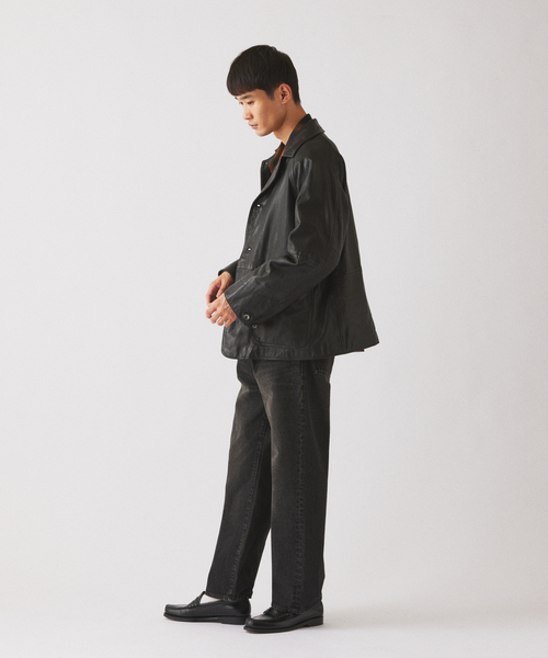 JOURNAL STANDARD relume(ジャーナルスタンダード レリューム)の「ゴートレザー カバーオール(ライダースジャケット・メンズ・ブラック・MEDIUM/LARGE)」の4枚目の写真